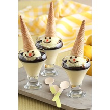 Lav Frosty Ayaklı Cam Dondurmalık - Puding Kasesi 2 Li