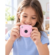 Type C Şarjlı Pembe Mini Fotoğraf Makinesi Taşıma Askılı Dijital Kamera - Lisinya Standart