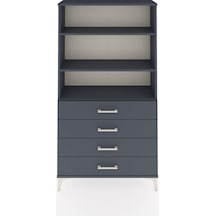 Arges Dolap 3 Raflı 4 Çekmeceli 88x30x163 Antrasit-antrasit Antrasit