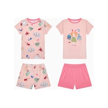 Penti Kız Çocuk Local Pamuklu Çok Renkli 2li Pijama Takımı Çok Renkli