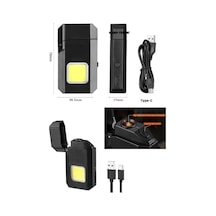 Jasper Gazsız Rezistanslı Elektrikli Usb Şarjlı Çakmak Mini Cob El Fenerli 2 In 1 Mini Projektörlü