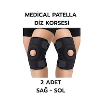 Medical Patella Destekli Diz Korsesi İkili Sağ Sol Çapraz Bağ Menisküs Ağrısı Için Sporcu Dizlik Siyah