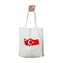 Art Hediye Türkiye Haritası İki Tarafı Kalıcı Baskılı Yıkanabilir Okul Plaj Omuz Bez Çantası Çok Renkli