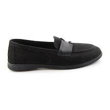 Bambi Siyah Nubuk Hakiki Deri Kadın Loafer Ayakkabı K01821097401