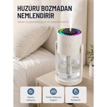 Taşınabilir Hava Nemlendirici Led Işıklı Şeffaf Hazneli Ev Ofis Yatak Odası Nemlendirme Cihazı - Lisinya Çok Renkli