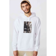 Newt Maze Runner Baskılı Beyaz Erkek Örme Kapşonlu Sweatshirt