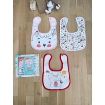 Çift Katlı Çıtçıtlı Su Geçirmez Bebek Mama Ve Salya Önlük 3 Adet Stl5139