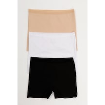 Kadın Lazer Kesim Dikişsiz Kadın Boxer Külot 3'lü Paket Mıxcolor 379292 R22 Çok Renkli
