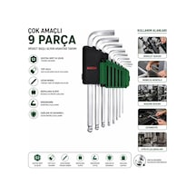 Bosch 1 600 A03 2v1 9 Parça Uzun Düz Alyan Anahtar Takımı - Krom- 6'li Paket
