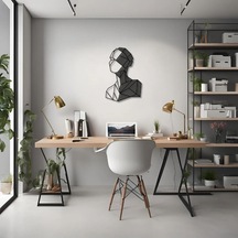 Şık Metal Tablo 3 Boyutlu Heykel 3d Statue Metal Duvar Tablosu Soyut