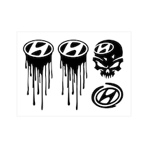 Oto Sticker Hyundai Sticker Paketi Kanlı Kuru Kafa