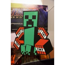 Minecraft Creeper Tasarımlı Gece Lambası Çok Renkli