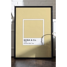 Pantone Bubble Milk Siyah Ahşap Çerçeveli Poster, Dekoratif Duvar Tablosu