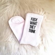 What They Think Yazılı Çorap Çok Renkli