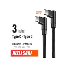 3 Metre Type-c Şarj Kablosu Hızlı Şarj Samsung İle Uyumlu Type C To Type C Uzun Kablo
