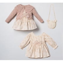 Cocosiss Trıko Prenses Dress Çantalı Takım Kahverengi