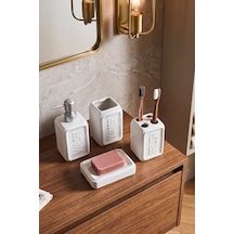 Perotti 13891-2 Well Stoneware 4 Parça Banyo Seti Beyaz