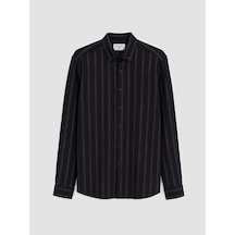 Lcw Vision Lacivert Slim Fit Çizgili Erkek Gömlek