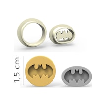 Batman Kurabiye, Bisküvi, Kolye Ucu, Mühür Kalıp Seti - 1,5 Cm