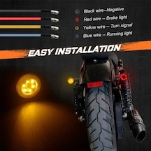 Didadodo Altın Kaplama 2 Adet 15led Motosiklet Dönüş Sinyalleri Scooter Flaşör Göstergeleri Motosiklet Aksesuarları Altın