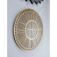 Ayna Denizi Golden Bronze Model Altın Bronz Renk 50 CM Dekoratif Aynalı Duvar Saati Altın