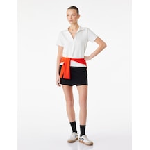 Koton Regular Fit Kısa Kollu Kesik Polo Yaka Tişört Beyaz 6sak50190ek Beyaz