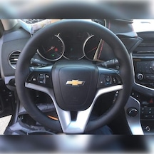 Dikişli Direksiyon Kılıfı Siyah Deri Siyah Dikişli Chevrolet Cruze İçin Siyah