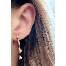 Italyan Tasarımı Gümüş Rose Modern Küpe N11.60864