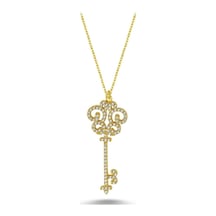 Taşlı Küçük Anahtar Kolye (498176333)