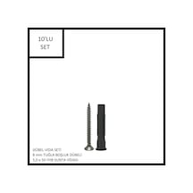 Dübel-vida Seti, Tuğla Boşluk Dübeli 8 Mm, 5,0x50 Yhb Sunta Vidası, 10 Adet