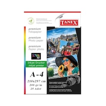 Fotoğraf Baskı Kağıdı A-4 200 Gr/m2 25'li 1 Paket A4 Fotoğraf Kağıdı Ofis Ve Ev Tipi Mürekkepli Yazıcılar İçin