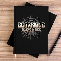 Scorpions Believe In Rock Siyah Çizgisiz Kanvas Defter