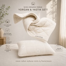 Viscolog %100 Organik Pamuk Bebek Uyku Yorgan Ve Yastık Seti Tela Çantalı