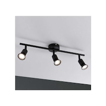 Üçlü Led Avize Led Aplik 50 Cm Kasa Gün Işığı Led Ampullü Os Ram Led Ampullü Siyah