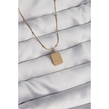 316l Çelik Gold Renk Kare Charm Model Kolye Çok Renkli