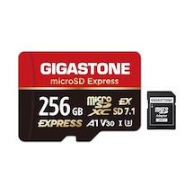 Gıgastone 256 Gb Microsd Express + Sd Adaptör, 880/650 Mb/s'ye Kadar, Microsdxc Express Hafıza Kartı Sd 7.1, Nintendo Switch 2 İle Uyumlu, Profesyonel Kamera, A1 V30 U3 Uhs-ı