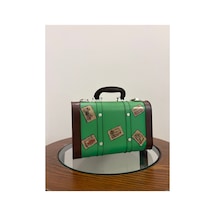 Eskitme Vintage Tarzı Kapaklı Metal Bavul Kutu Dekoratif Masaüstü Organizer Ve Biblo