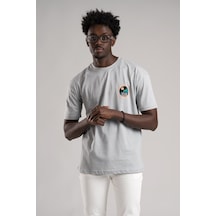Fbı Yarım Oversize Hafif Bol Kesim Arkası Baskılı Pamuklu T-shirt 001