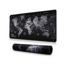 90x40 Cm Mouse Pad, Dünya Haritası Desenli Büyük Mouse Pad, Kaymaz Kauçuk Tabanlı, Dikişli Kenarlı 3 Mm Klavye Ve Mouse Altlığı, Xxl Desk Mat, Ofis Ve Gaming Masa Pedi