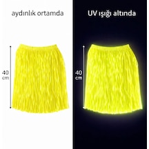 Neon Sarı Hawaii Parti Eteği 40 Cm +3