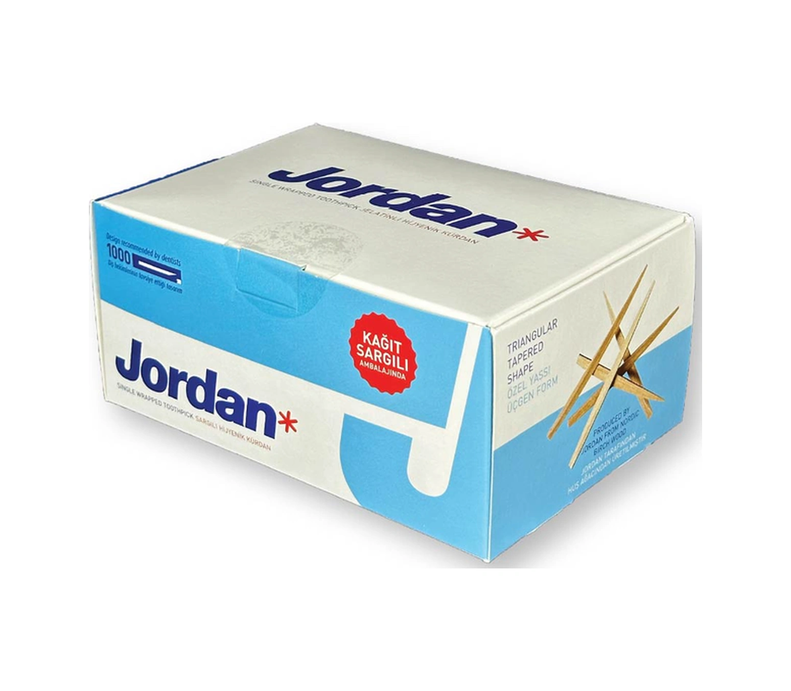 3 Paket Kalın Jordan Kürdan 1000li Paket - Aromasız, Üçgen Yapılı