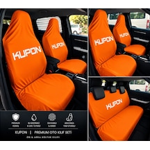 Turuncu Kupon Kumaş Servis Kılıfı Ön Arka Kılıf 4 Parça Arka 2 Parca Logolu Penye 1.kalite Esnek L 1 Takım