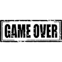 Game Over Sticker Oto Motor Laptop Duvar Folyo Sticker 50 X 20 Cm