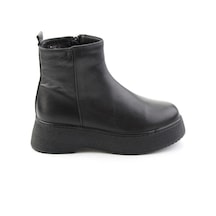 Siyah Hakiki Deri Kadın Bot & Bootie K02586042203
