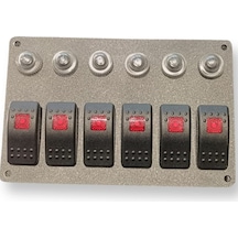 Erol Marin 6'lı Swıtch Panel Otomatik Sigortalı Ve Işıklı 120mm X 185mm