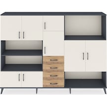 Arges Dolap 10 Raflı 4 Çekmeceli 8 Kapaklı 220x30x163 Antrasit-ay Antrasit-aytaşı/çam