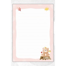 A5 Ayıcık Bloknot Çizgili Defter - 50 Yaprak - Memopad - Notepad - Not Defteri - Not Kağıdı Çok Renkli Çok Renkli