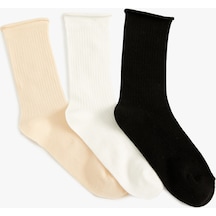 Koton 3'lü Soket Çorap Seti Çok Renkli Multıcolor 4sak80189aa 4SAK80189AAMIX Mavi