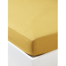 Maki %100 Pamuklu Hardal 100X200 Tek Kişilik Lastikli Çarşaf Takı