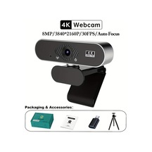 Dashanshop Exhqdr 8mp 4k Usb Otofokus Web Kamerası Zoom Canlı Yayın Görüntülü Görüşme İçin